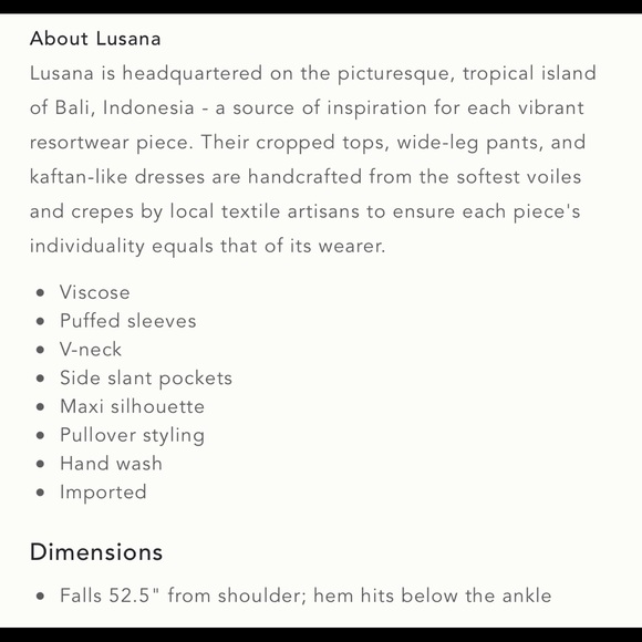 Anthropologie Lusana puff sleeve maxi dress 👗 - Picture 6 of 7